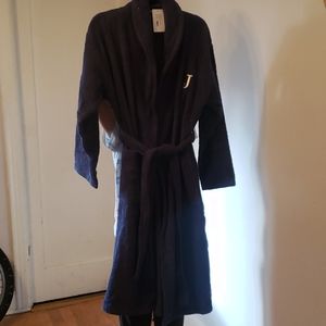 Unisex Bath Robe, Navy Blue with the initial "J"